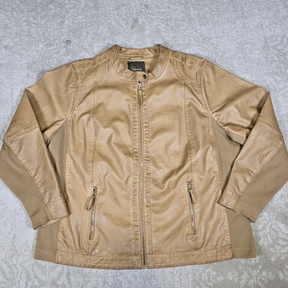 Maurices Tan faux leather jacket - Women's 3X